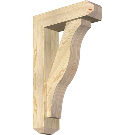 Ekena Millwork Funston Craftsman Rough Sawn Bracket w/ Offset Brace, Douglas Fir, 6"W x 20"D x 32"H BKT0604X20X32FST04RDF